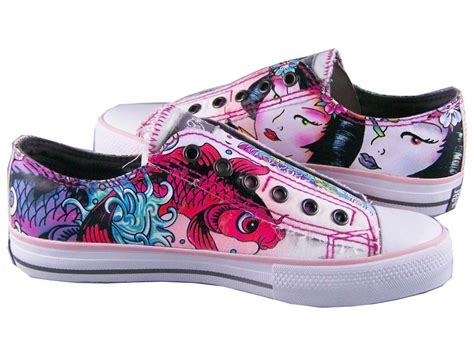 Ed hardy brand shoes - My last encounter with the Ed Hardy brand was in 2009. The Simple Life had just ended its four-year run, and Britney Spears was entering the second year of the conservatorship controlled by her ...